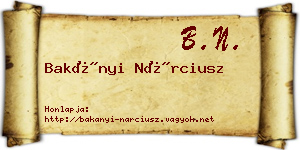 Bakányi Nárciusz névjegykártya